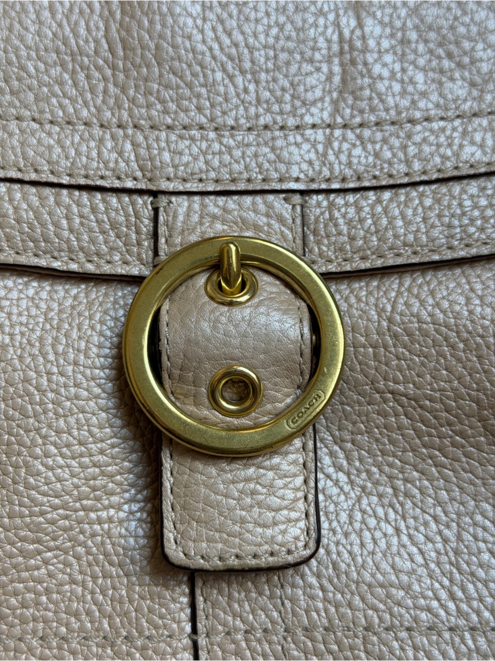 COACH PENELOPE Champagne leather Buckle tote Shoulder Bag F-18890 - Picture 6 of 16